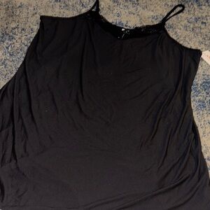 Elegant Black Lace Trim Women's nightgown